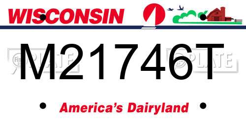 M21746T Wisconsin License Plate