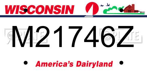 M21746Z Wisconsin License Plate