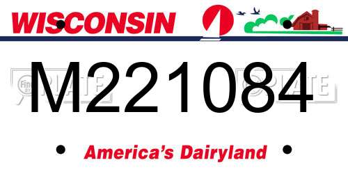 M221084 Wisconsin License Plate