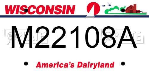 M22108A Wisconsin License Plate