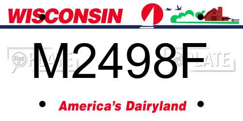 M2498F Wisconsin License Plate