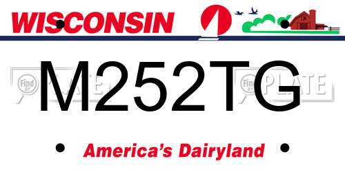 M252TG Wisconsin License Plate