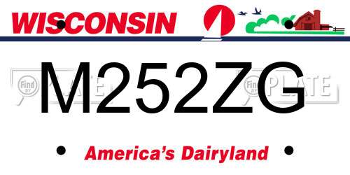 M252ZG Wisconsin License Plate