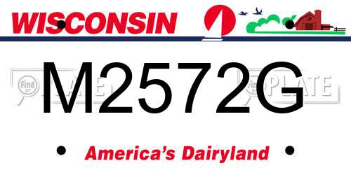 M2572G Wisconsin License Plate