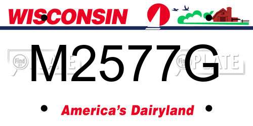 M2577G Wisconsin License Plate