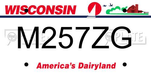 M257ZG Wisconsin License Plate