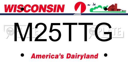 M25TTG Wisconsin License Plate