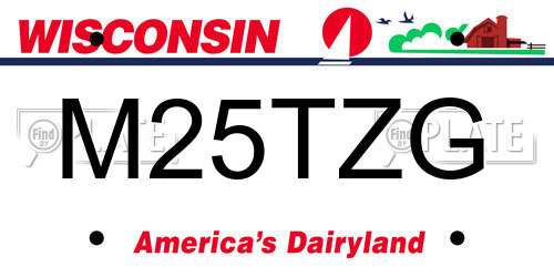 M25TZG Wisconsin License Plate