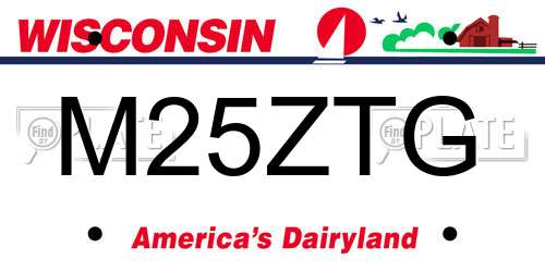 M25ZTG Wisconsin License Plate
