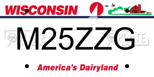 M25ZZG Wisconsin License Plate