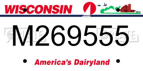 M269555 Wisconsin License Plate