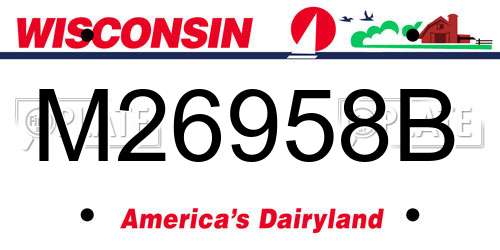 M26958B Wisconsin License Plate