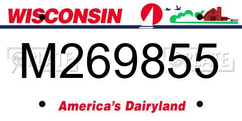 M269855 Wisconsin License Plate