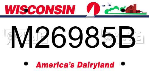 M26985B Wisconsin License Plate
