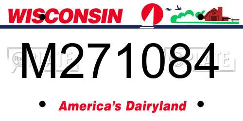 M271084 Wisconsin License Plate