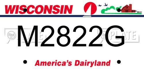 M2822G Wisconsin License Plate