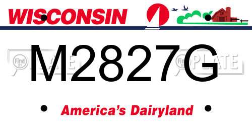 M2827G Wisconsin License Plate