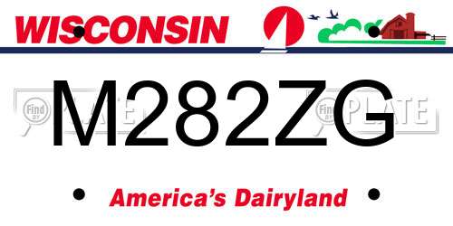 M282ZG Wisconsin License Plate