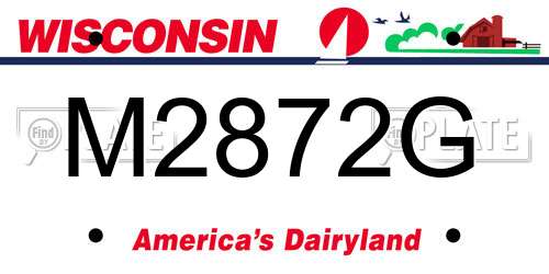 M2872G Wisconsin License Plate