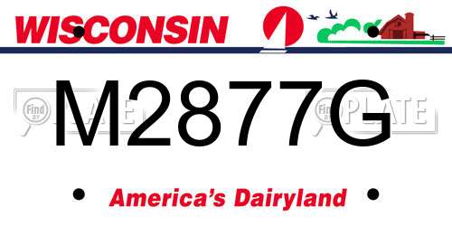 M2877G Wisconsin License Plate