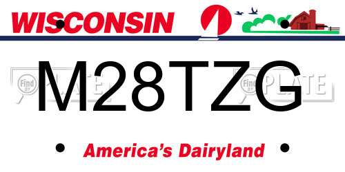 M28TZG Wisconsin License Plate