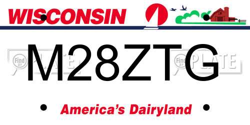M28ZTG Wisconsin License Plate