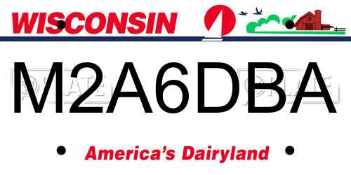 M2A6DBA Wisconsin License Plate