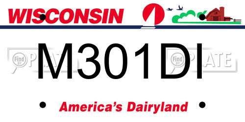 M301DI Wisconsin License Plate