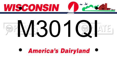 M301QI Wisconsin License Plate
