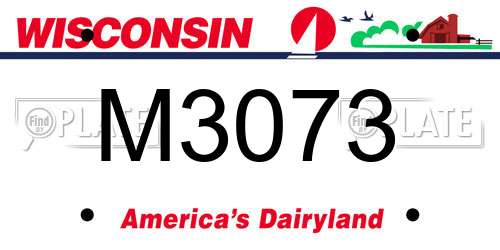 M3073 Wisconsin License Plate