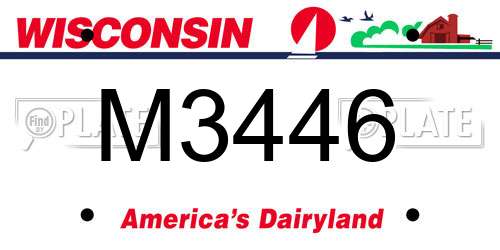 M3446 Wisconsin License Plate