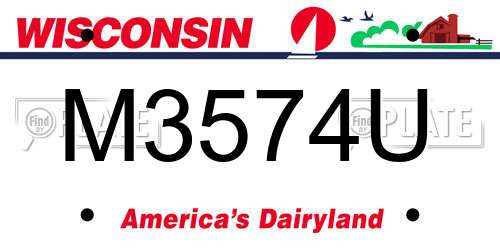 M3574U Wisconsin License Plate