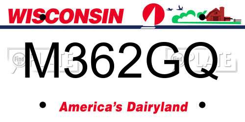 M362GQ Wisconsin License Plate