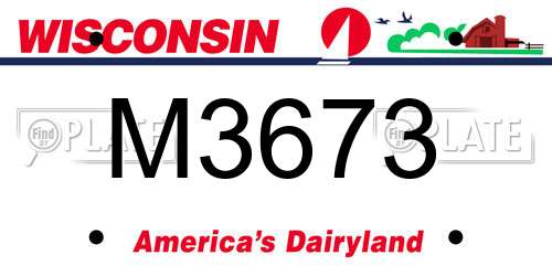M3673 Wisconsin License Plate
