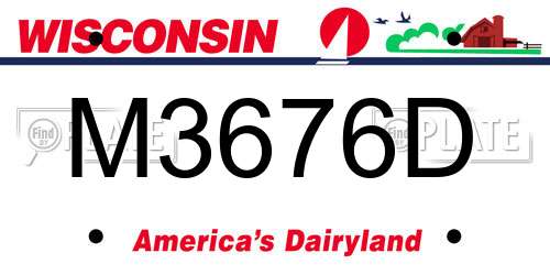 M3676D Wisconsin License Plate
