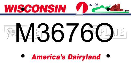 M3676O Wisconsin License Plate