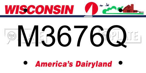 M3676Q Wisconsin License Plate