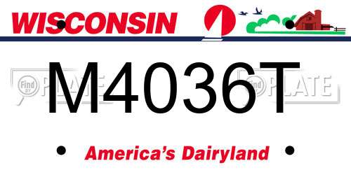 M4036T Wisconsin License Plate
