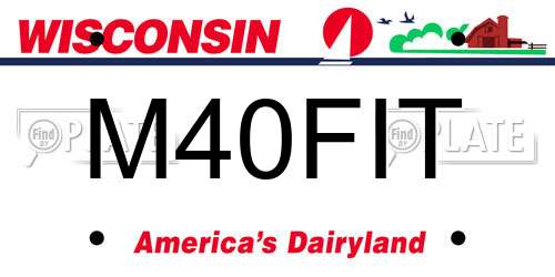 M40FIT Wisconsin License Plate