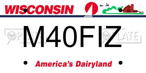 M40FIZ Wisconsin License Plate