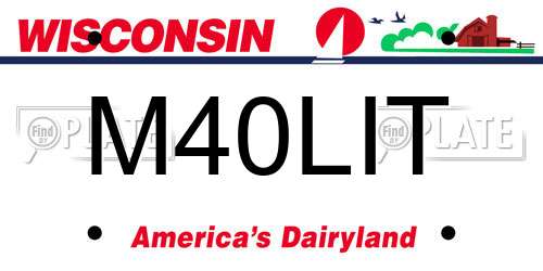 M40LIT Wisconsin License Plate