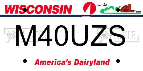 M40UZS Wisconsin License Plate