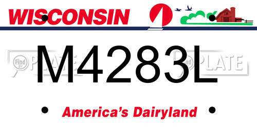 M4283L Wisconsin License Plate