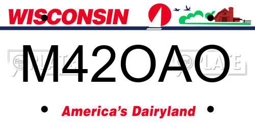 M42OAO Wisconsin License Plate