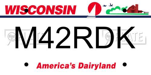M42RDK Wisconsin License Plate