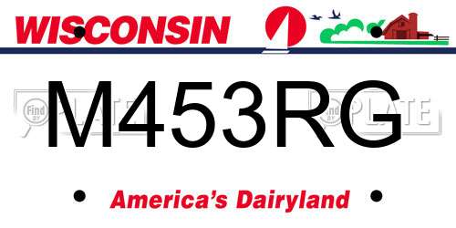 M453RG Wisconsin License Plate