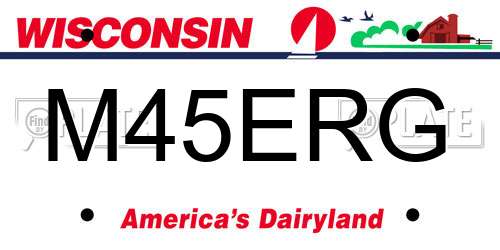 M45ERG Wisconsin License Plate