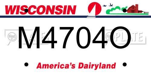 M4704O Wisconsin License Plate