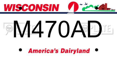 M470AD Wisconsin License Plate
