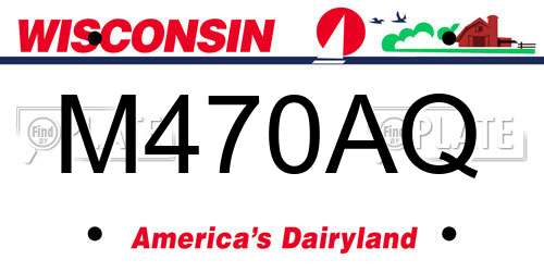 M470AQ Wisconsin License Plate